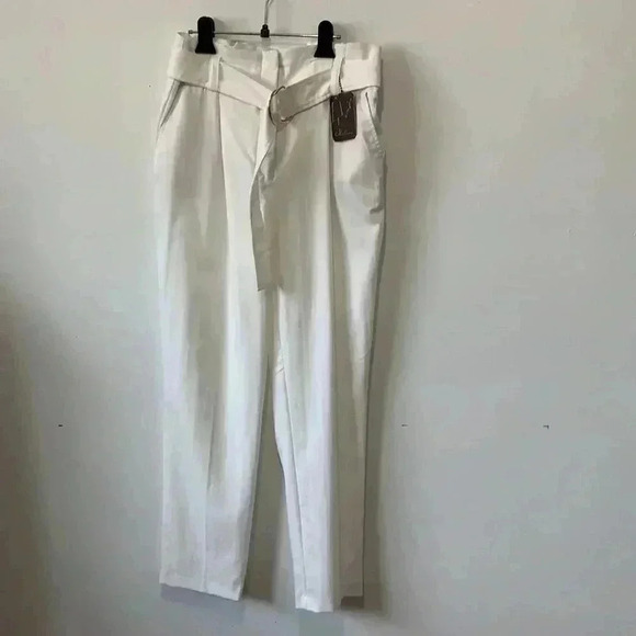 Pants - BNWT White paper  bag pants size 6